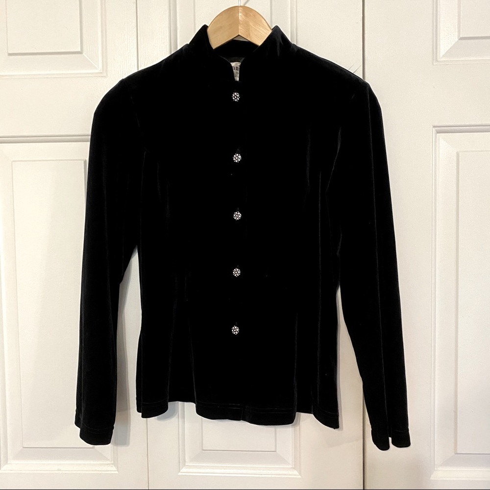 Vintage velvet button down top/ jacket